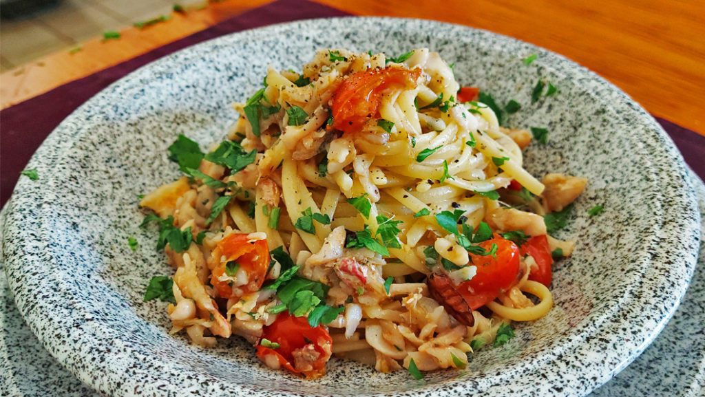 Chitarrine Scampi e Zeste di Limone