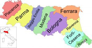 immagine cartina emilia romagna per province