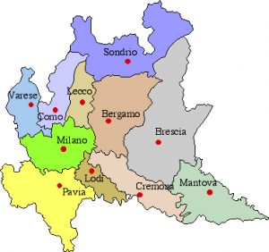 Cartina politica lombardia zona di origine dei Pizzoccheri Valtellinesi